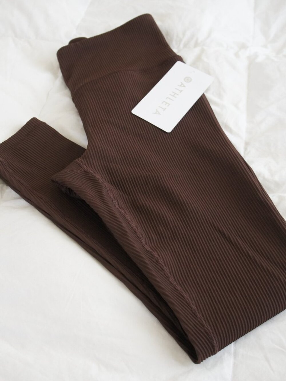 Athleta Elation Rib Tight Legging Size Small In Color Brown NWT - Picture 3 of 12